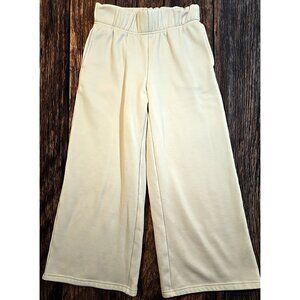 Fabletics Wide Leg Capri Sweatpants Loungewear Athleisure Beige Women's Size XS